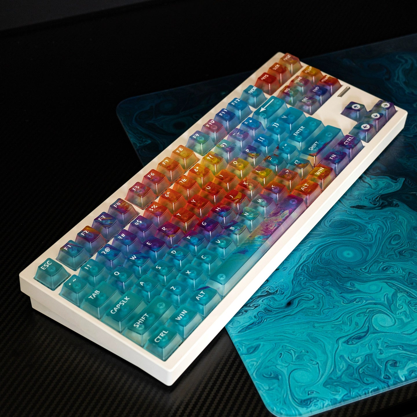 #0214 Neon/Universe/Star Gradually Change Foggy Matte Keycap(not including keyboard)