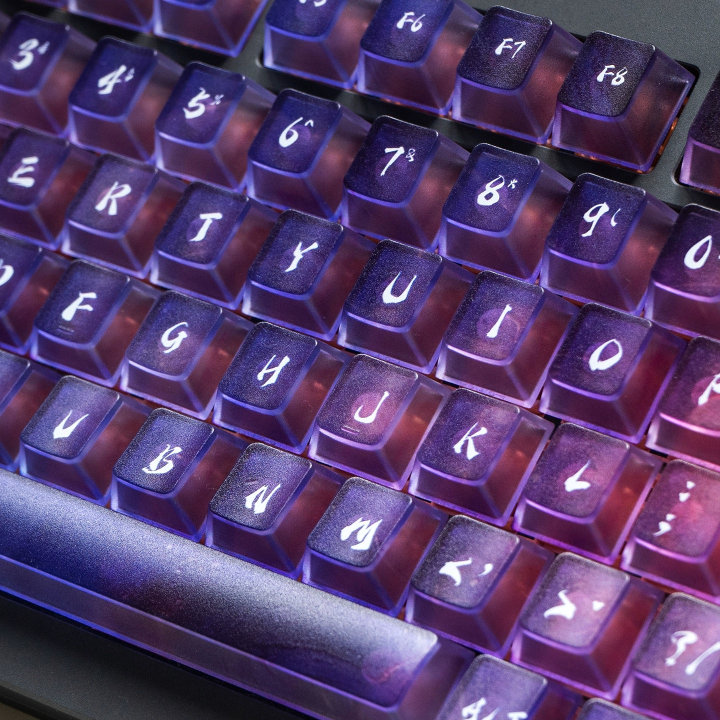 #0214 Neon/Universe/Star Gradually Change Foggy Matte Keycap(not including keyboard)
