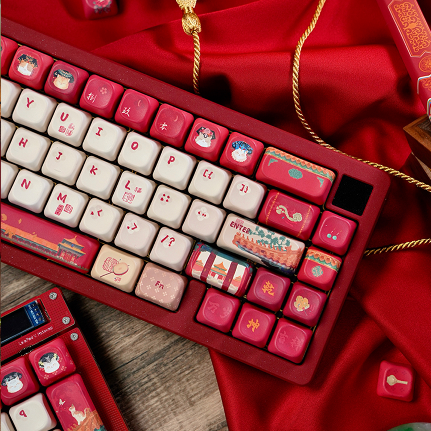 #0268 Red Forbidden City Cat Keycap Cherry/FOA Profile (not Including Keyboard)