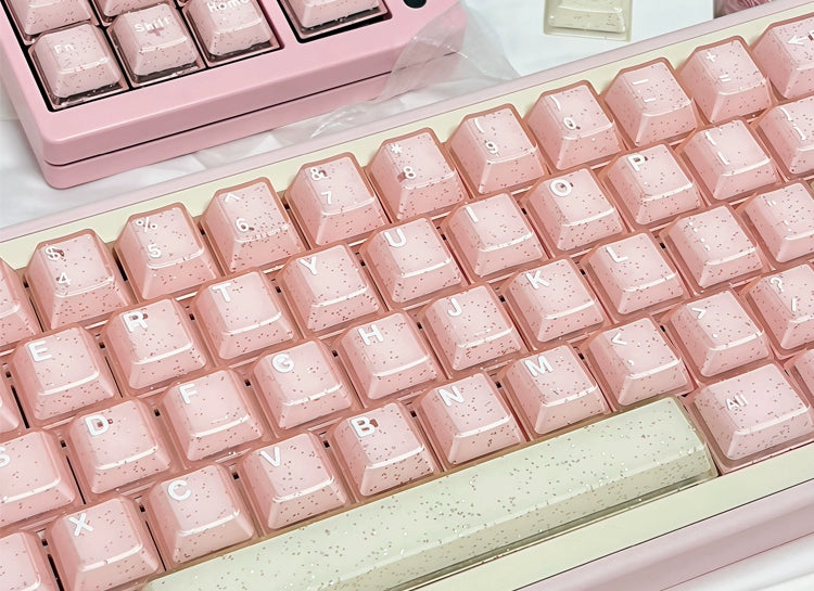 #0184 Pearl Peach Mint Smoothie Glitter Semi Transparent Keycap PBT + PC (not including keyboard)