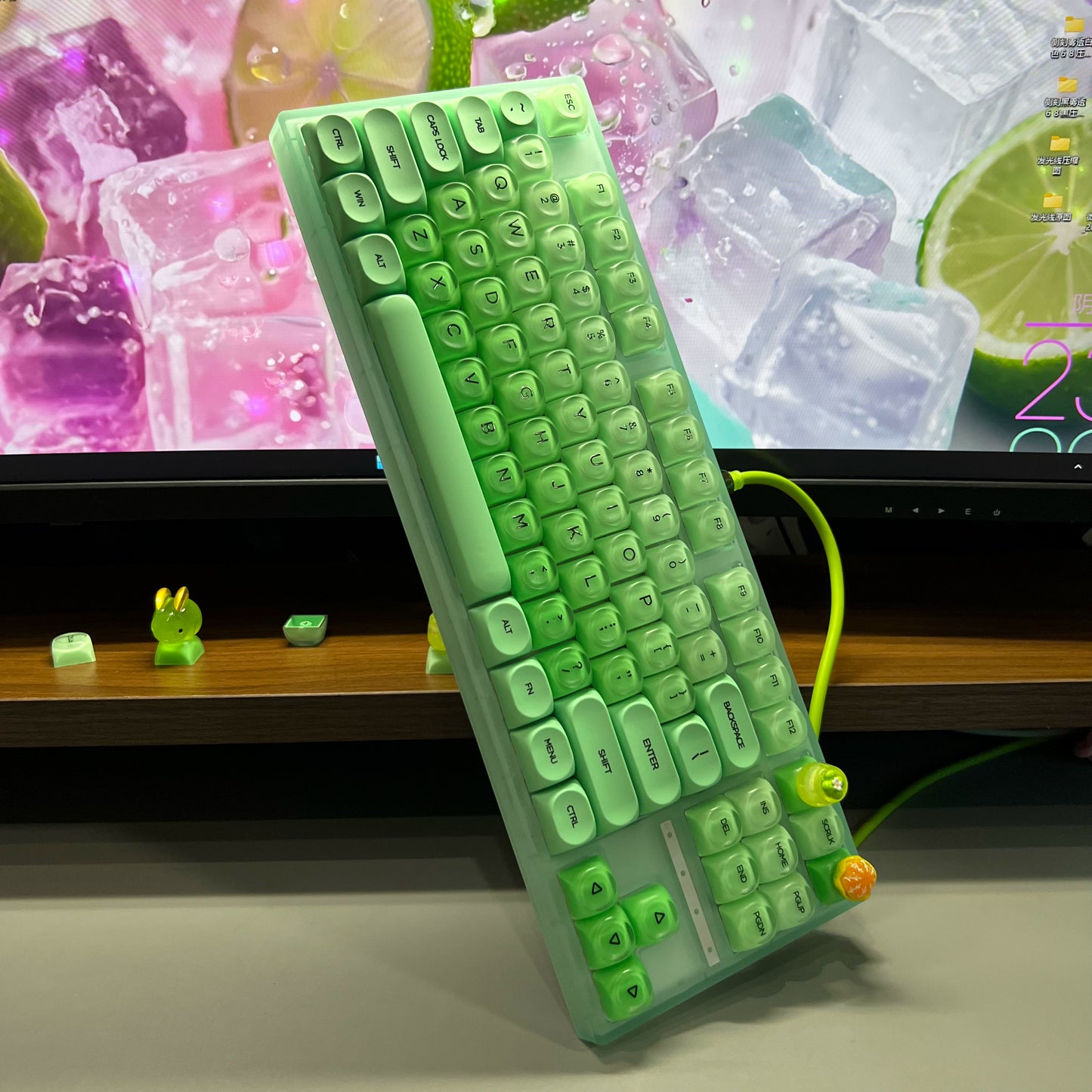 #0205 Lime Jelly Cute Round Keycap for 61/68/75/87/98/108 (not including keyboard)