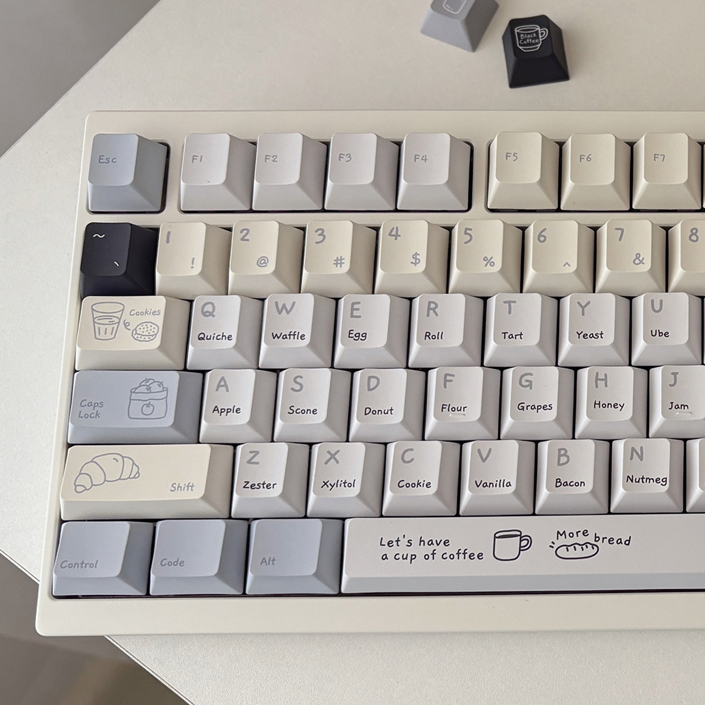#0181 Bakery Diary Light Blue Pastel Yellow Keycap (not Including Keyboard)