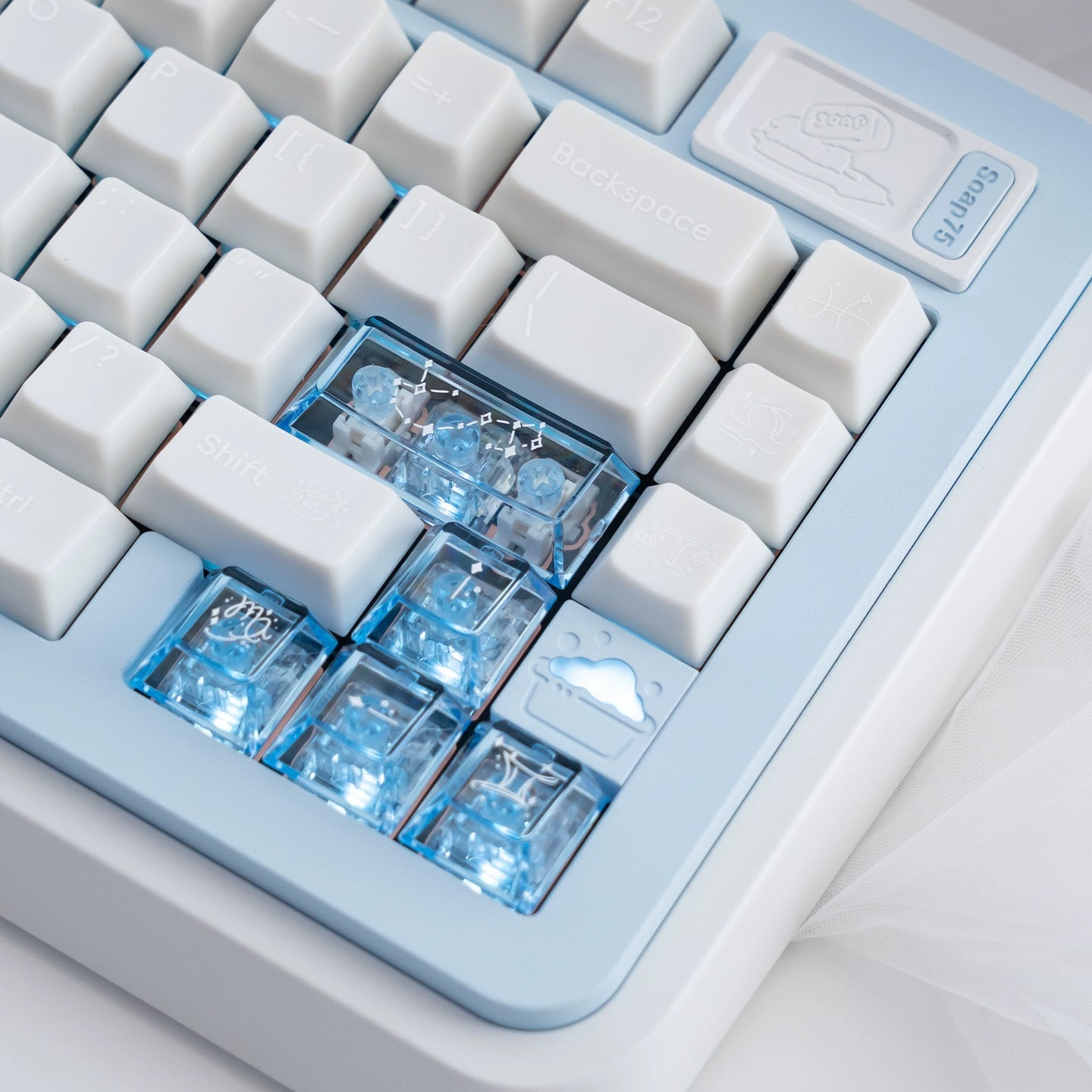 #0209 Star Talks Creamy White Keycap Cherry Profile Designed By URE(not including keyboard)
