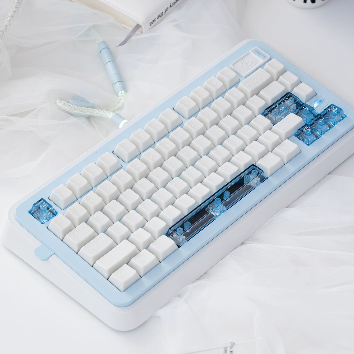#0209 Star Talks Creamy White Keycap Cherry Profile Designed By URE(not including keyboard)