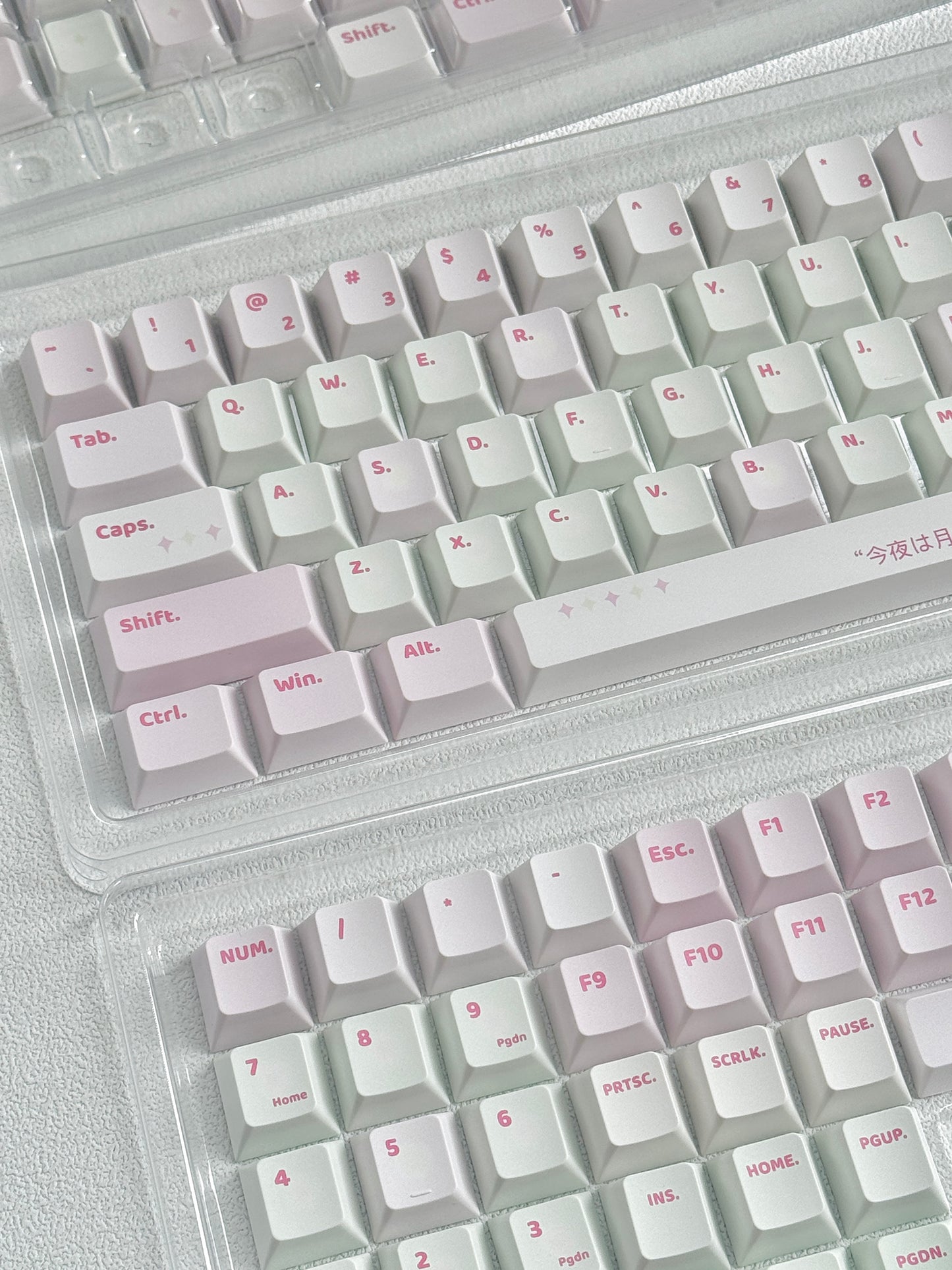#0165 Spring Cherry Blossom Pastel Green Pink Keycap Cherry Profile Designed By Bluebird (Not Including Keyboard)