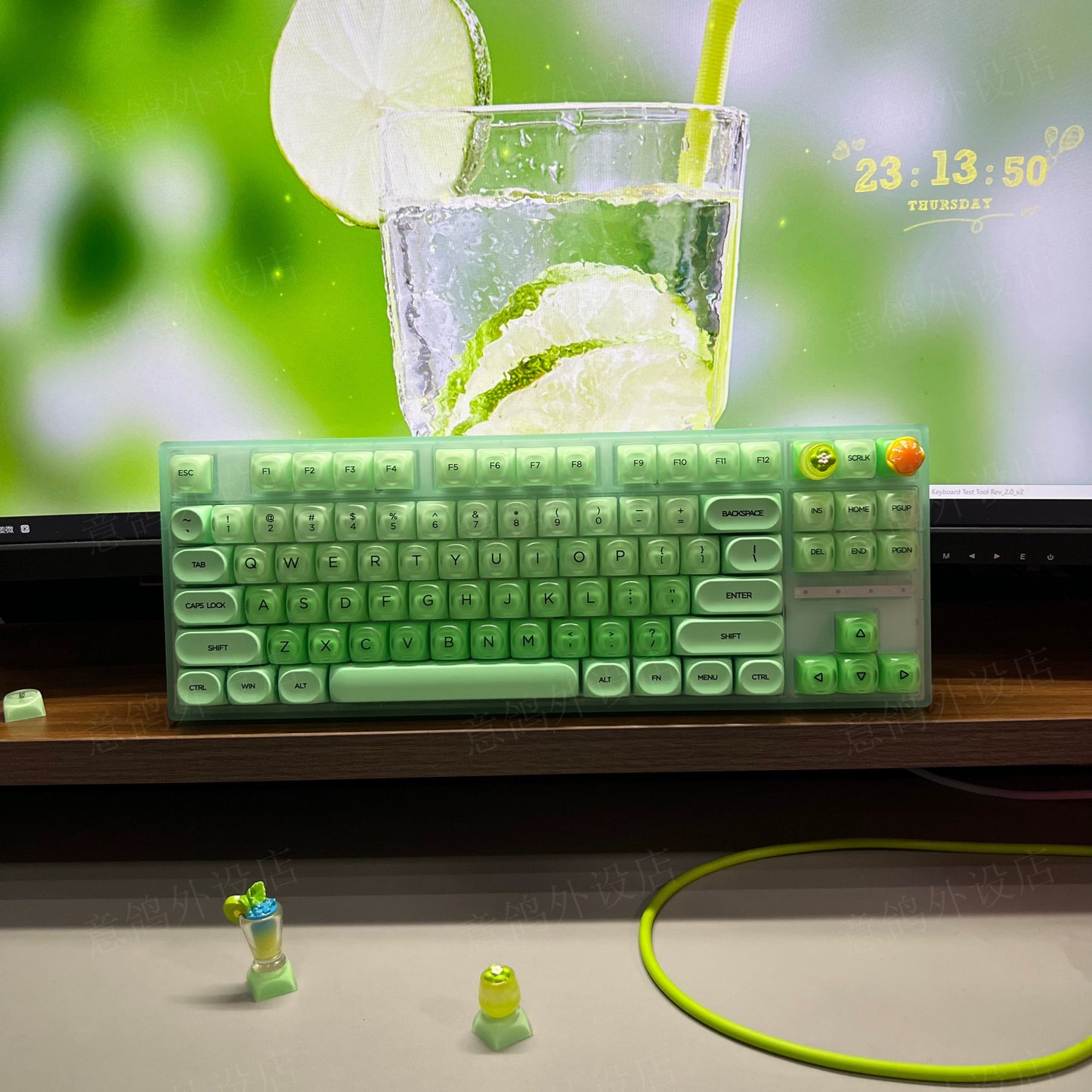 #0205 Lime Jelly Cute Round Keycap for 61/68/75/87/98/108 (not including keyboard)