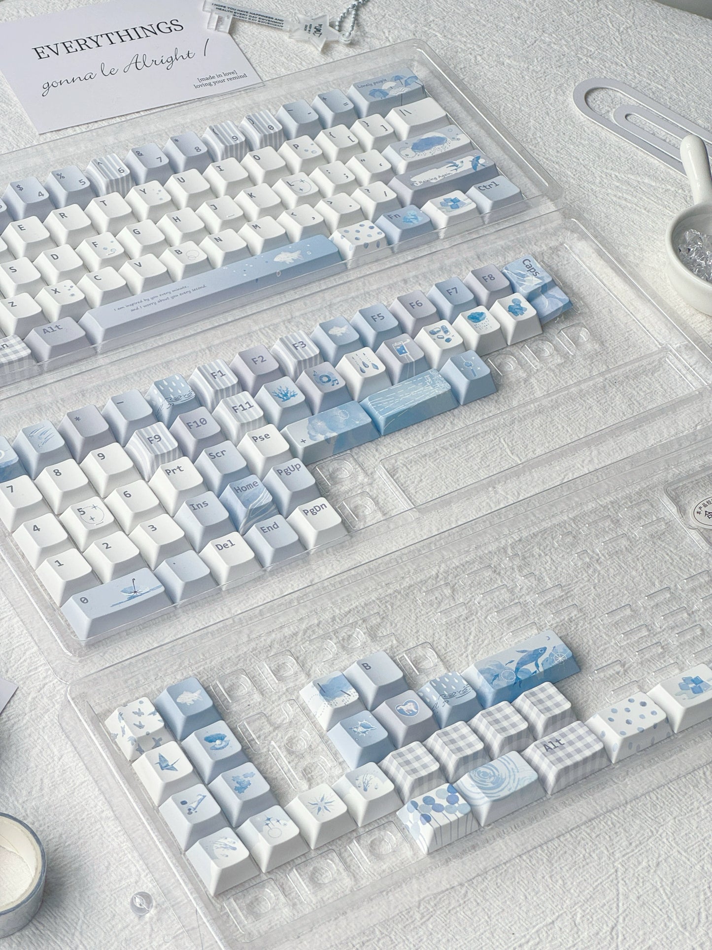 #0206 Blue Island Ice Mist Fresh and Cool Unique Keycap Designed By MoCoo(not including keyboard)