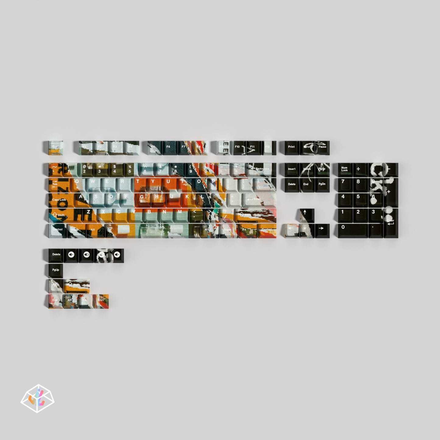 #0204 Graffiti Keycap Black Orange Cool Artistic Painting Style Cherry Profile (not including keyboard)