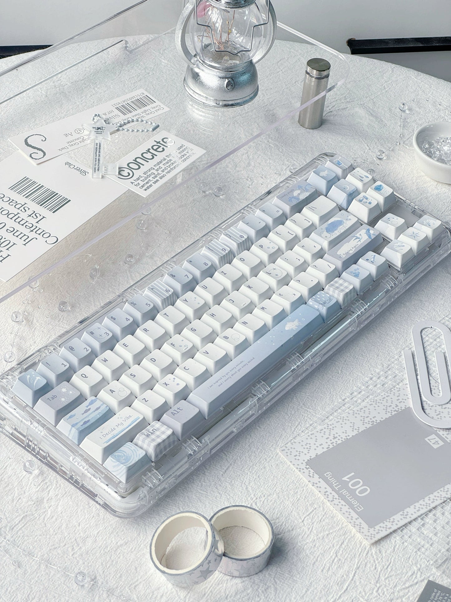#0206 Blue Island Ice Mist Fresh and Cool Unique Keycap Designed By MoCoo(not including keyboard)