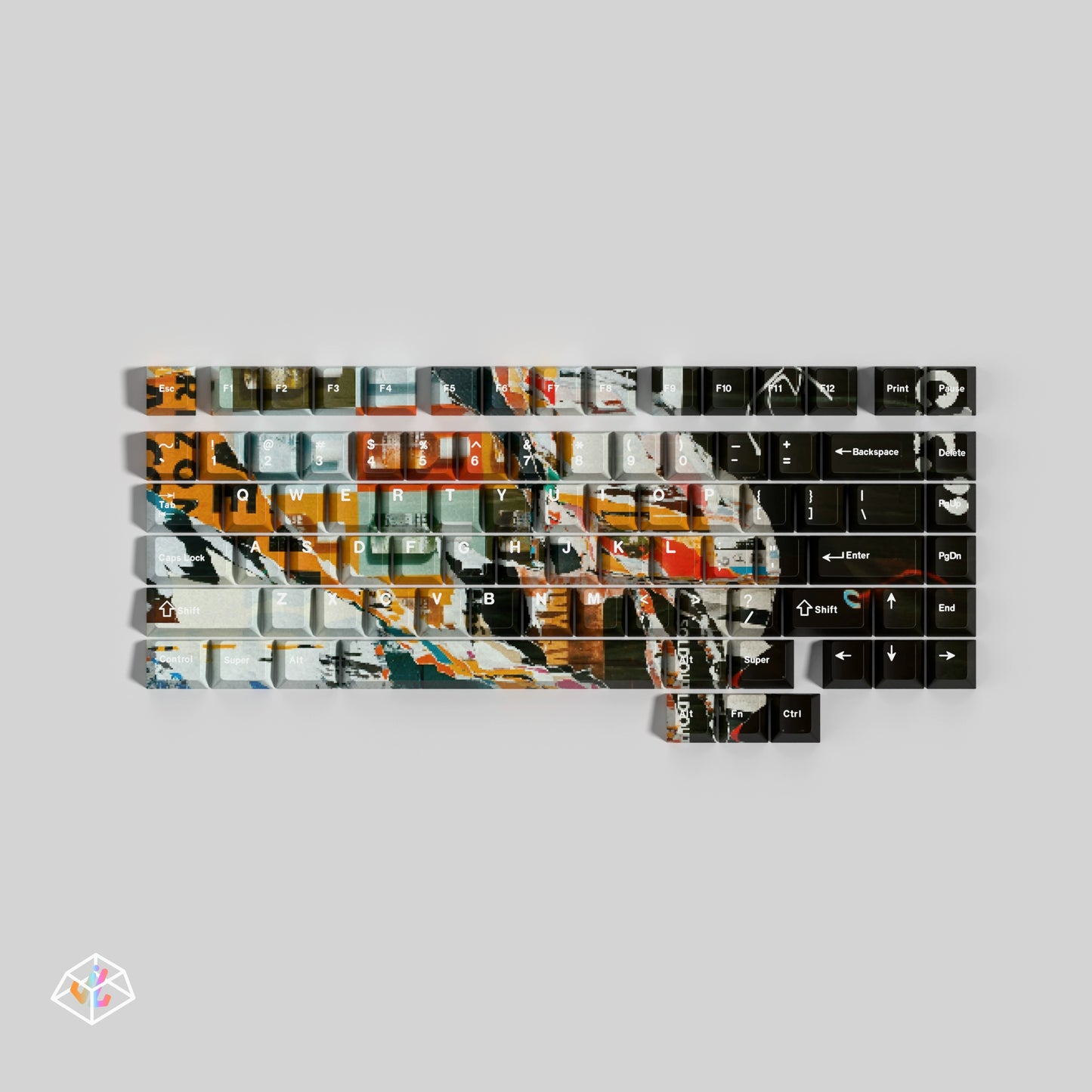 #0204 Graffiti Keycap Black Orange Cool Artistic Painting Style Cherry Profile (not including keyboard)
