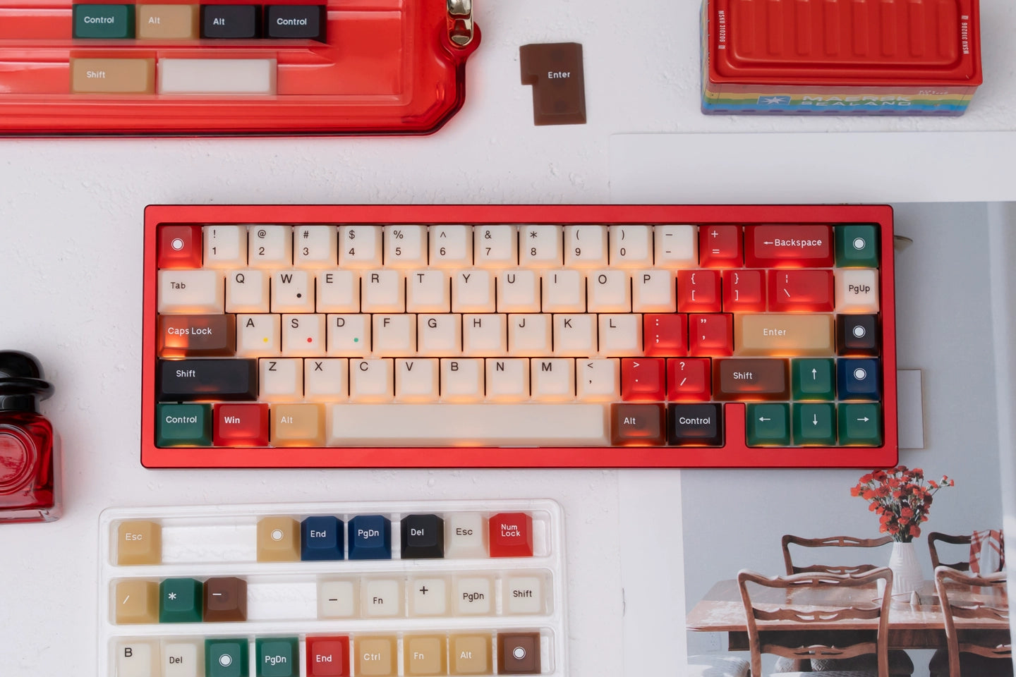 #0231 Nephrite Mixed Light Fog Transparent Keycap Skin-Touch PC Full Set Cherry Profile(not including keyboard)