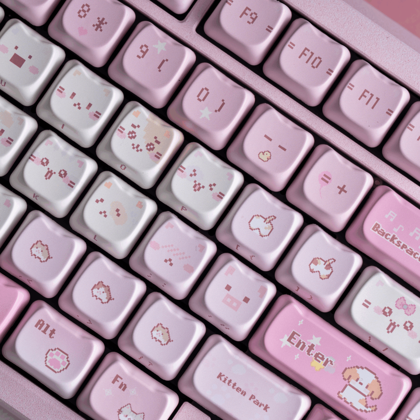 #0211 Pink Pixel Meow Cat Keycap Designed By SOULCAT (not Including Keyboard)