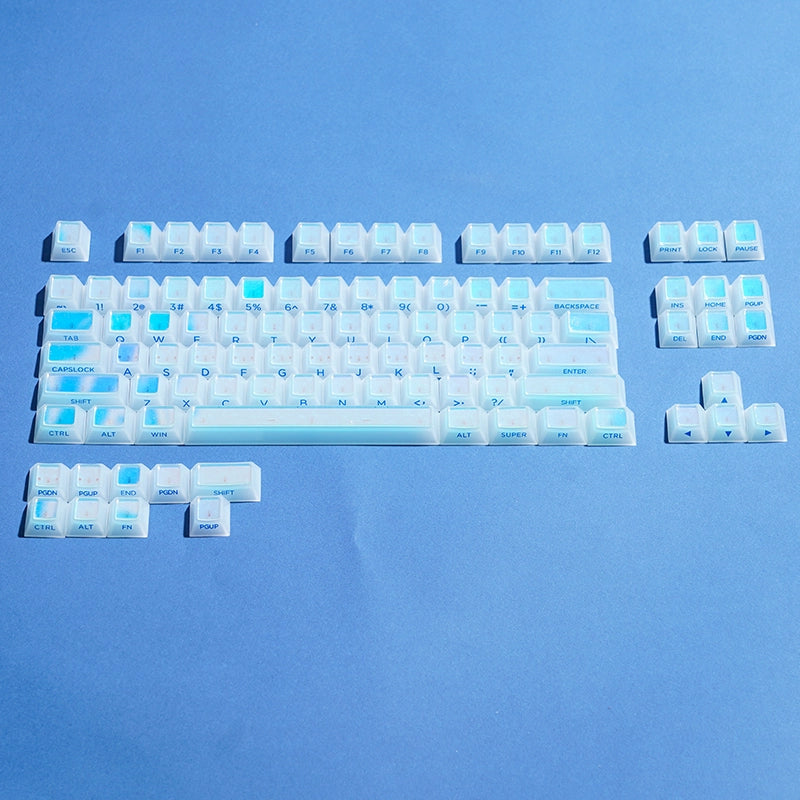#0164 Cloud Edge Butterfly Phantom Laser Keycap Side Engraved Multi-sided Color-changing Keycap Cherry Profile