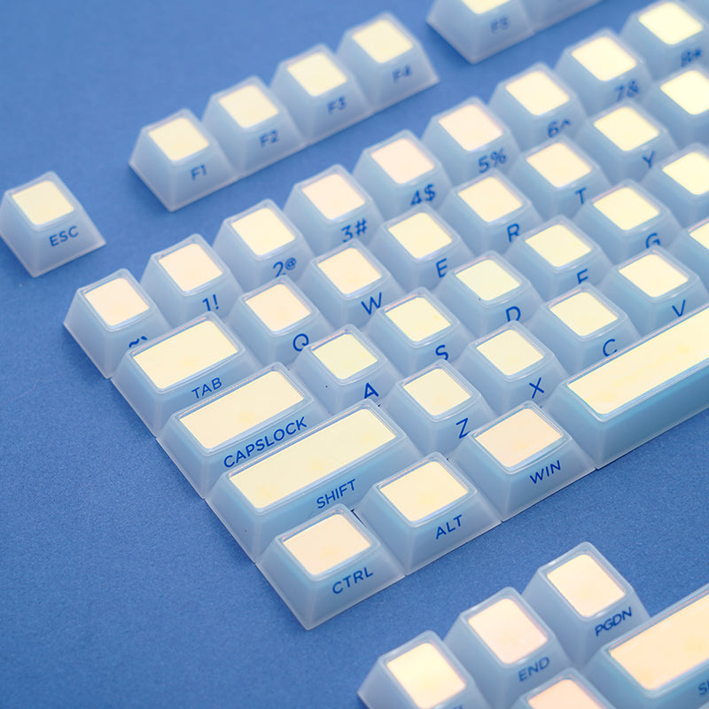 #0164 Cloud Edge Butterfly Phantom Laser Keycap Side Engraved Multi-sided Color-changing Keycap Cherry Profile