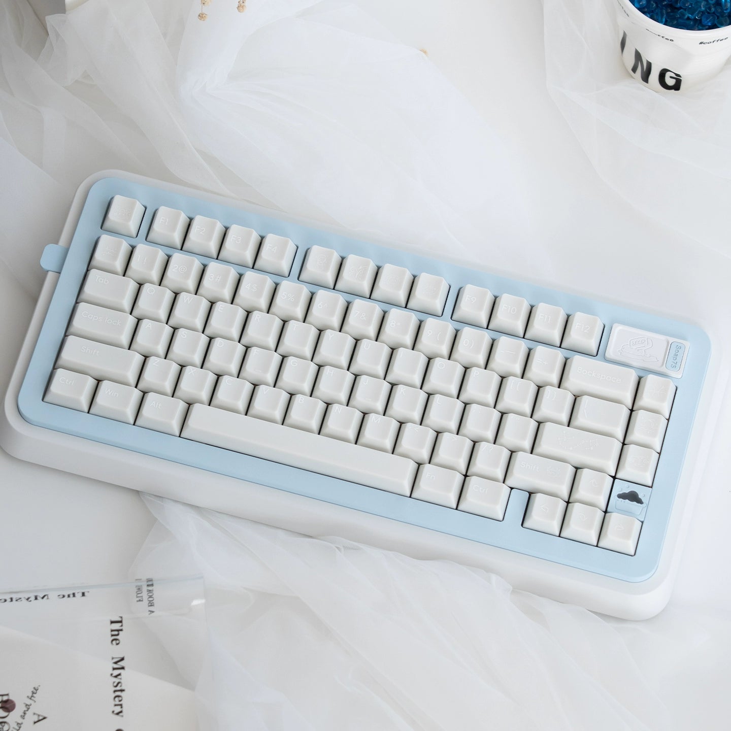 #0209 Star Talks Creamy White Keycap Cherry Profile Designed By URE(not including keyboard)