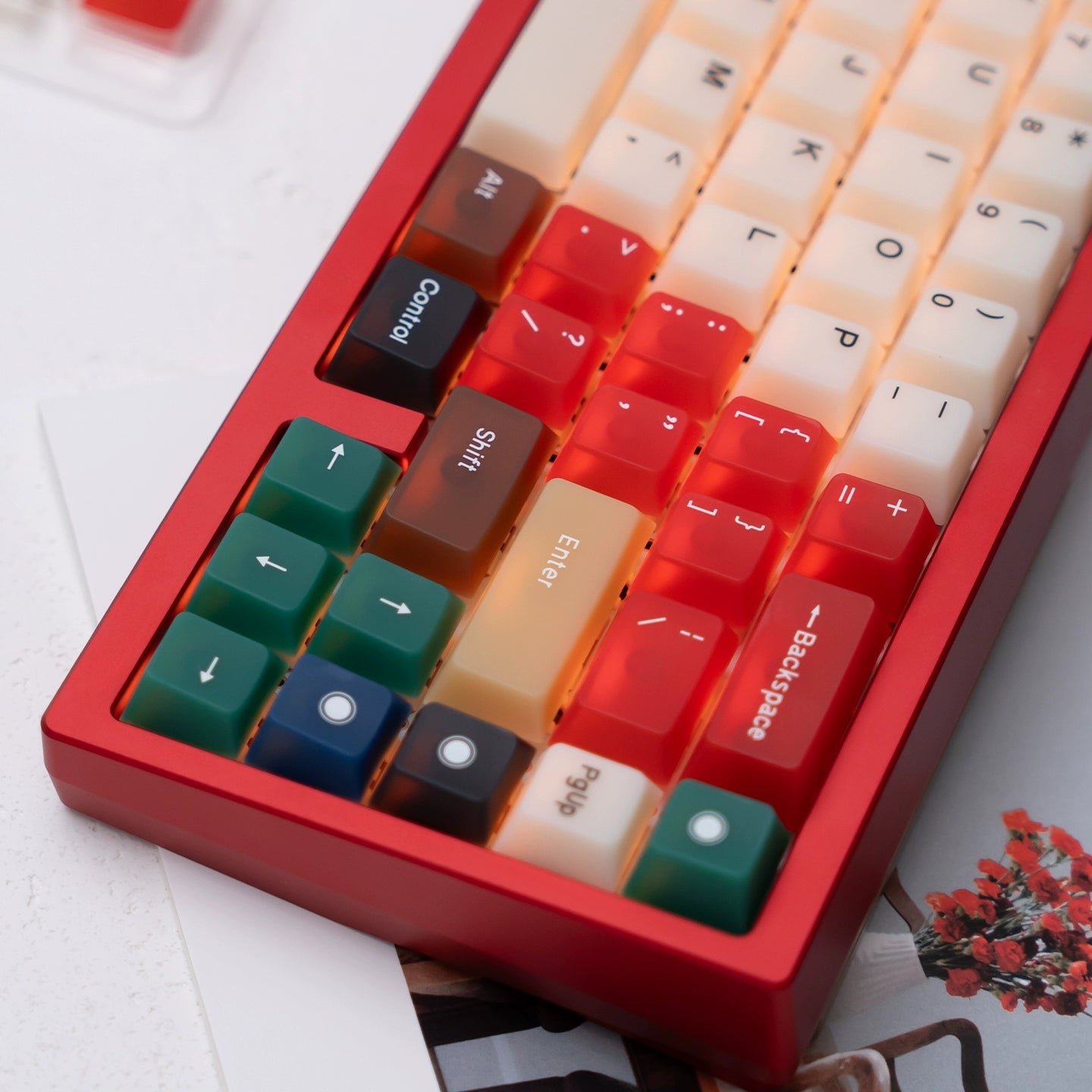 #0231 Nephrite Mixed Light Fog Transparent Keycap Skin-Touch PC Full Set Cherry Profile(not including keyboard)