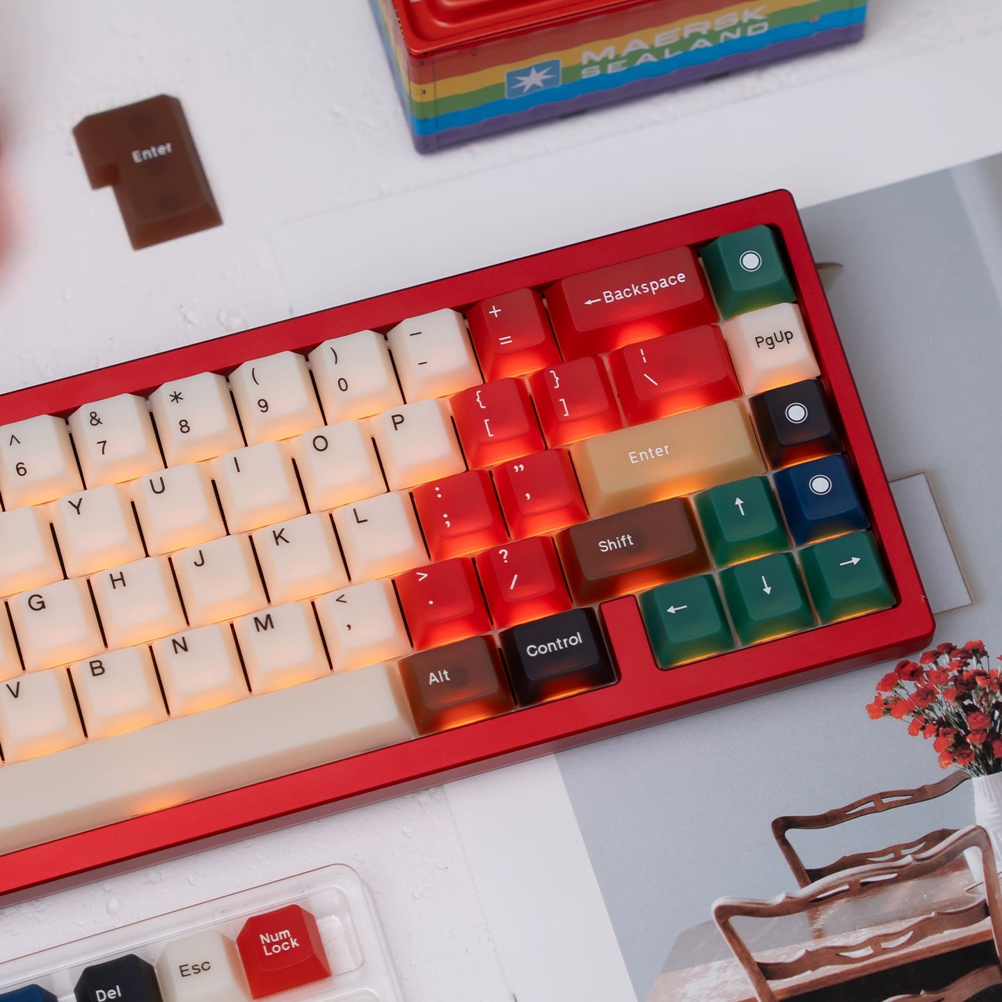 #0231 Nephrite Mixed Light Fog Transparent Keycap Skin-Touch PC Full Set Cherry Profile(not including keyboard)