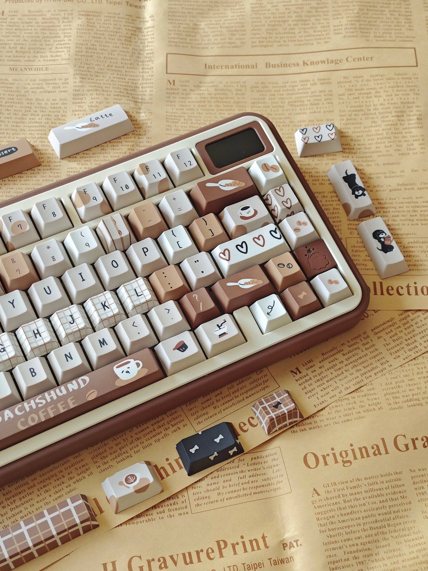#0239 Sausage Doggy Americano Coffee Autumn and Winter Latte Brown Keycap Cherry Profile Designed By Chocolate Chestnut