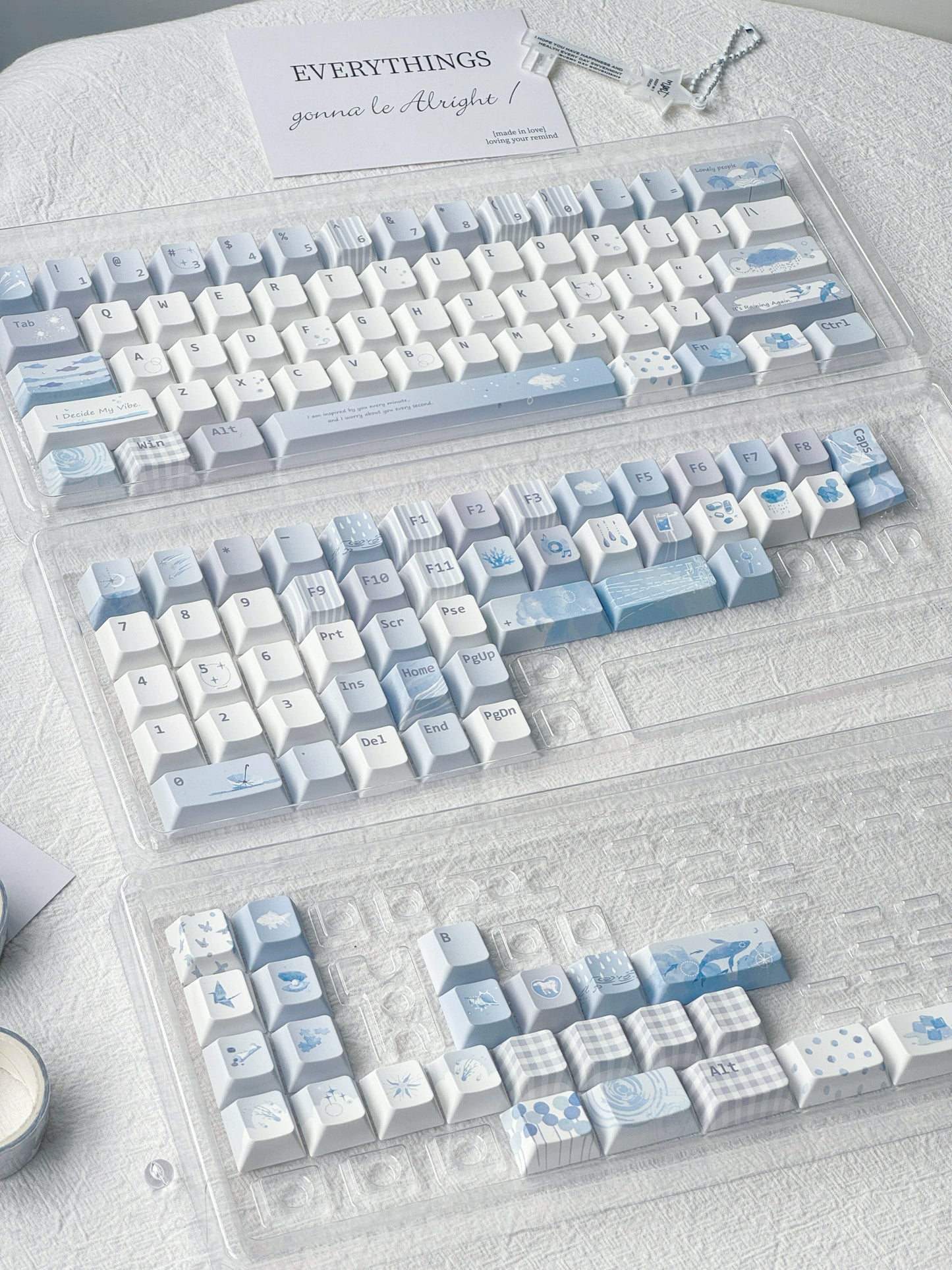 #0206 Blue Island Ice Mist Fresh and Cool Unique Keycap Designed By MoCoo(not including keyboard)