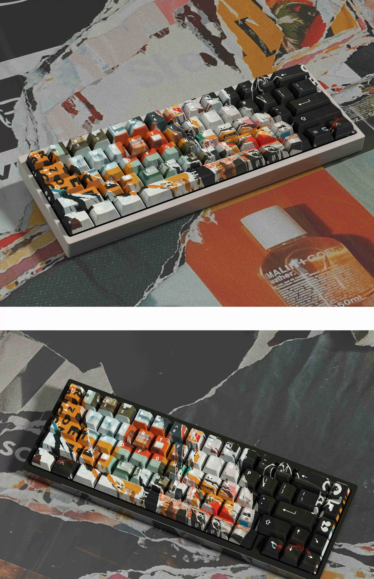 #0204 Graffiti Keycap Black Orange Cool Artistic Painting Style Cherry Profile (not including keyboard)