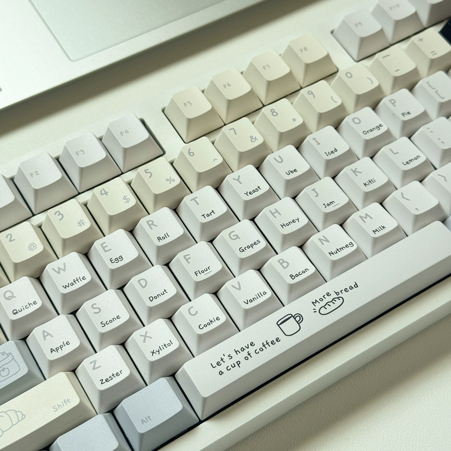 #0181 Bakery Diary Light Blue Pastel Yellow Keycap (not Including Keyboard)