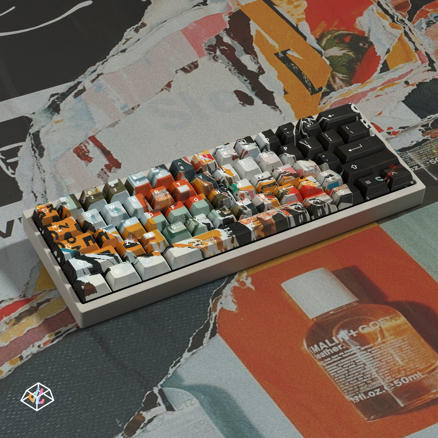 #0204 Graffiti Keycap Black Orange Cool Artistic Painting Style Cherry Profile (not including keyboard)