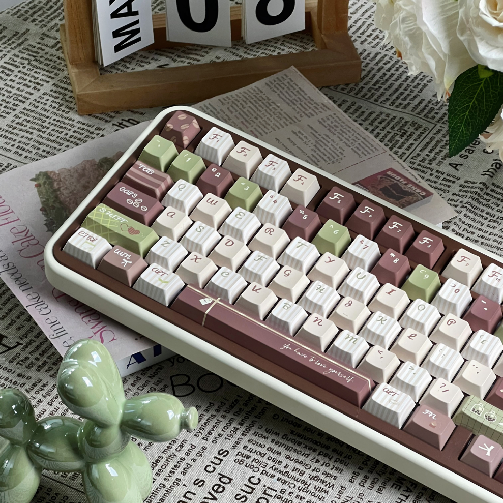 #0172 Matcha Latte Green Coffee Keycap Cherry Profile