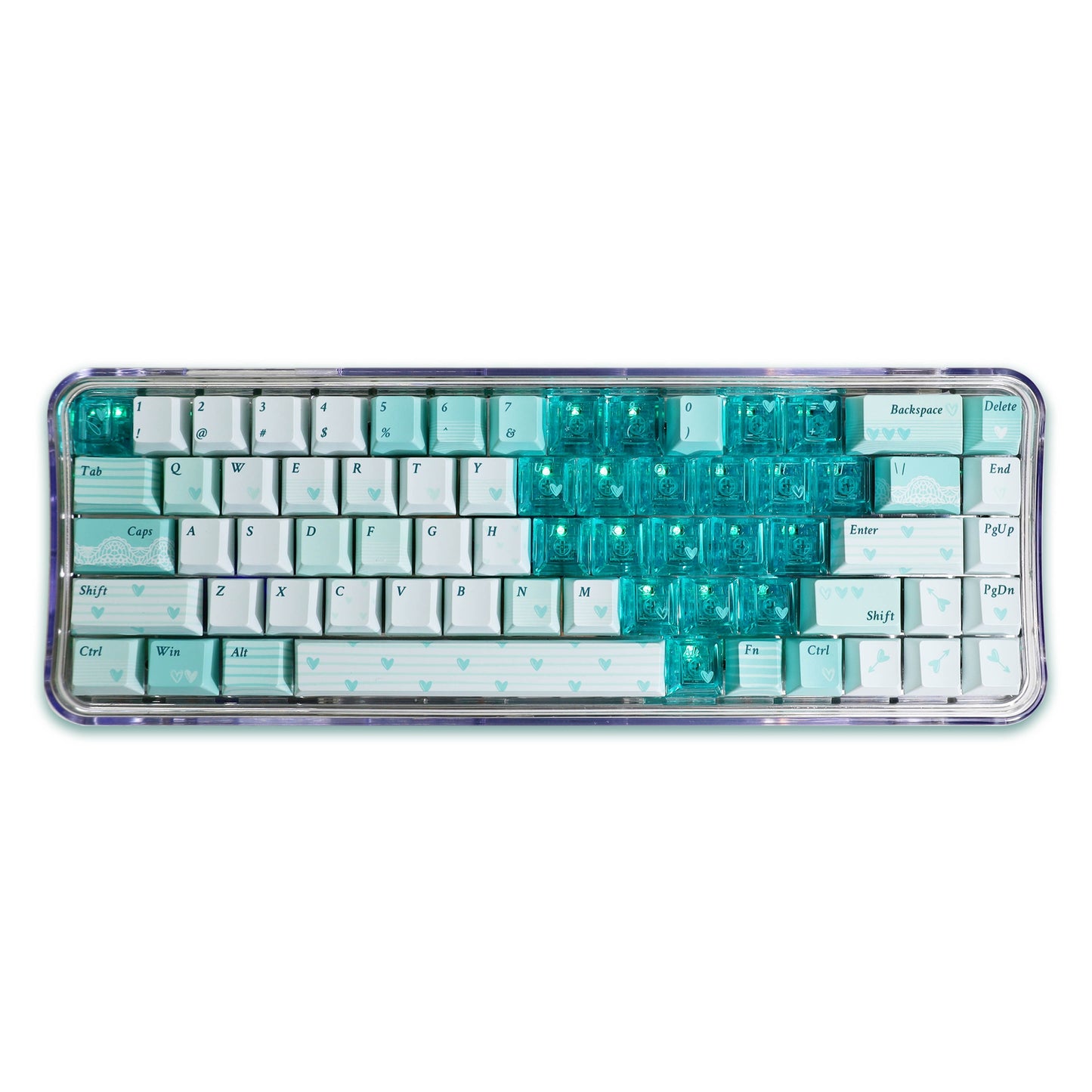 #0170 Peacock Green Tiffany Blue Keycap Heart Skipped A Beat Designed By Dorakey