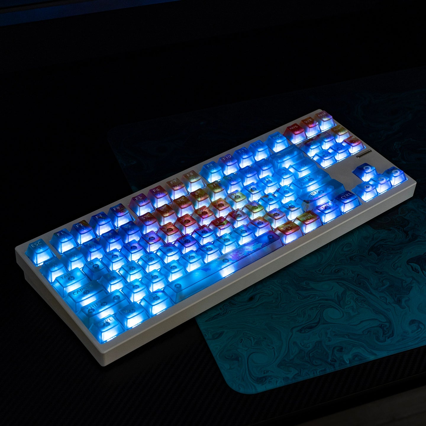 #0214 Neon/Universe/Star Gradually Change Foggy Matte Keycap(not including keyboard)