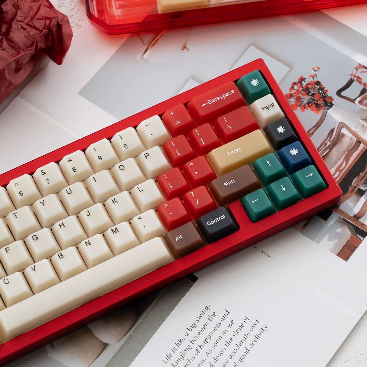 #0231 Nephrite Mixed Light Fog Transparent Keycap Skin-Touch PC Full Set Cherry Profile(not including keyboard)