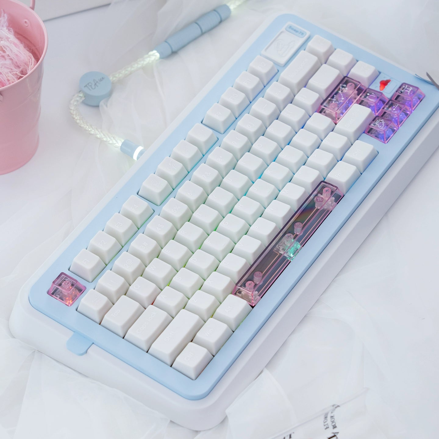 #0209 Star Talks Creamy White Keycap Cherry Profile Designed By URE(not including keyboard)