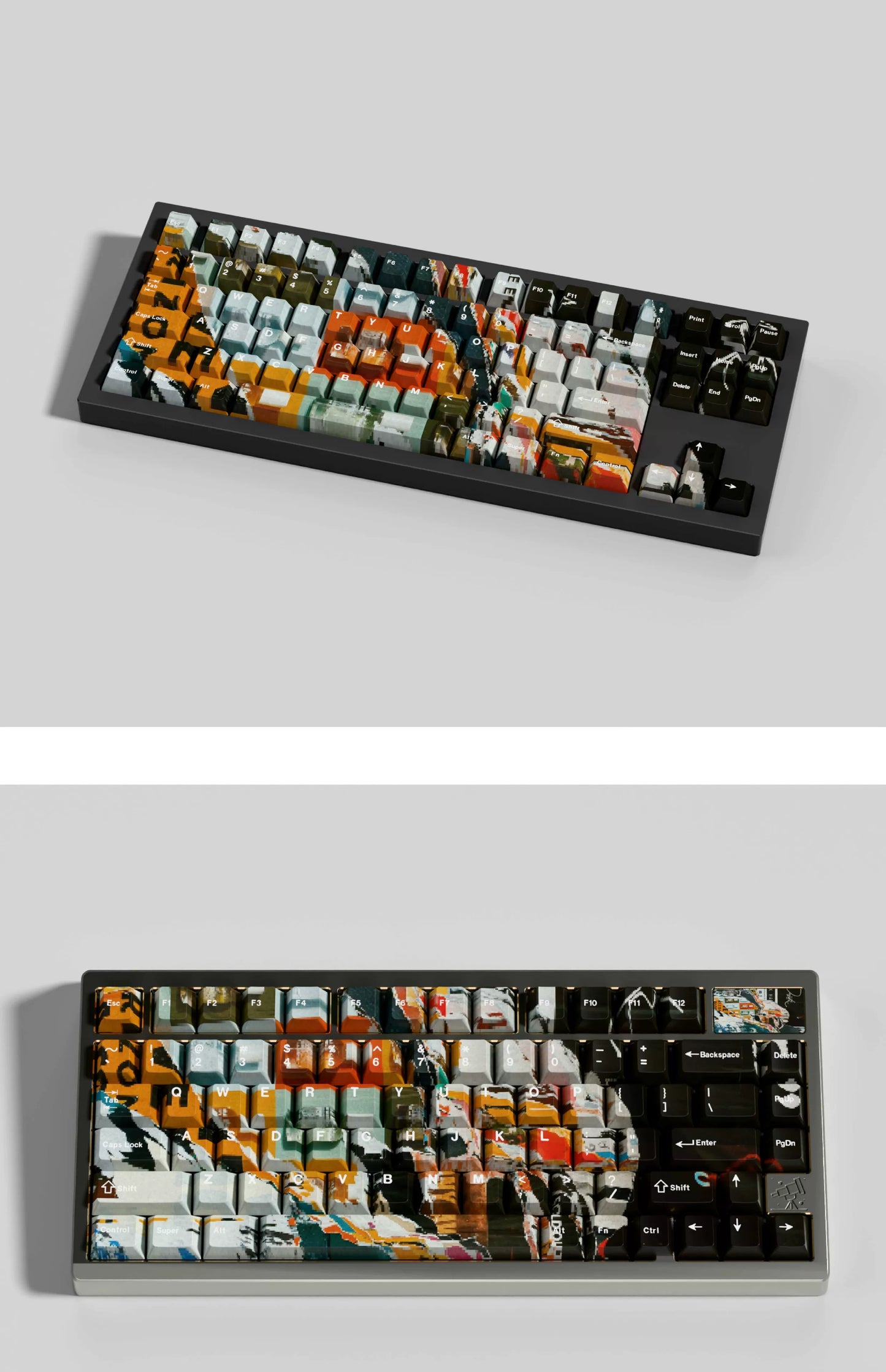 #0204 Graffiti Keycap Black Orange Cool Artistic Painting Style Cherry Profile (not including keyboard)