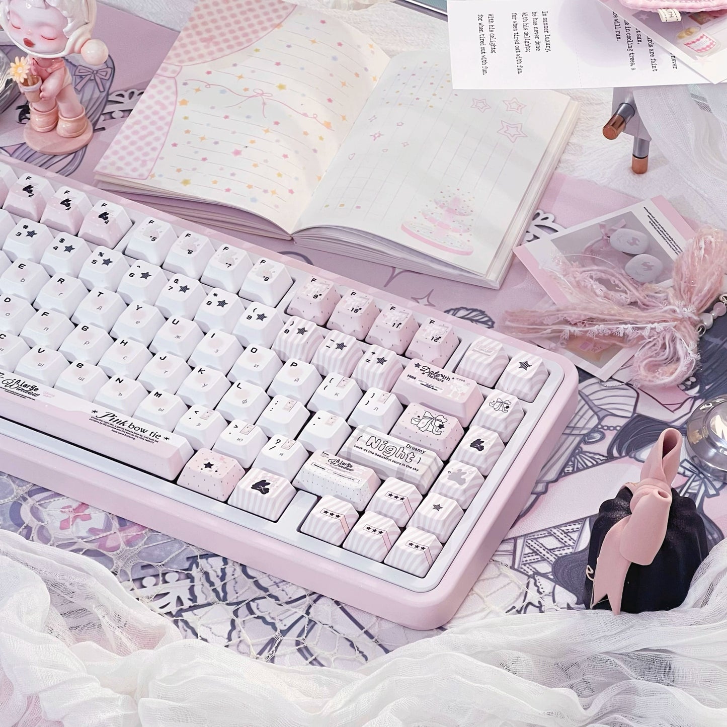 #0240 Pale Pink Grandules of Emotion Keycap Cherry Profile Designed by Dirty Cat Studio (not Including Keyboard)