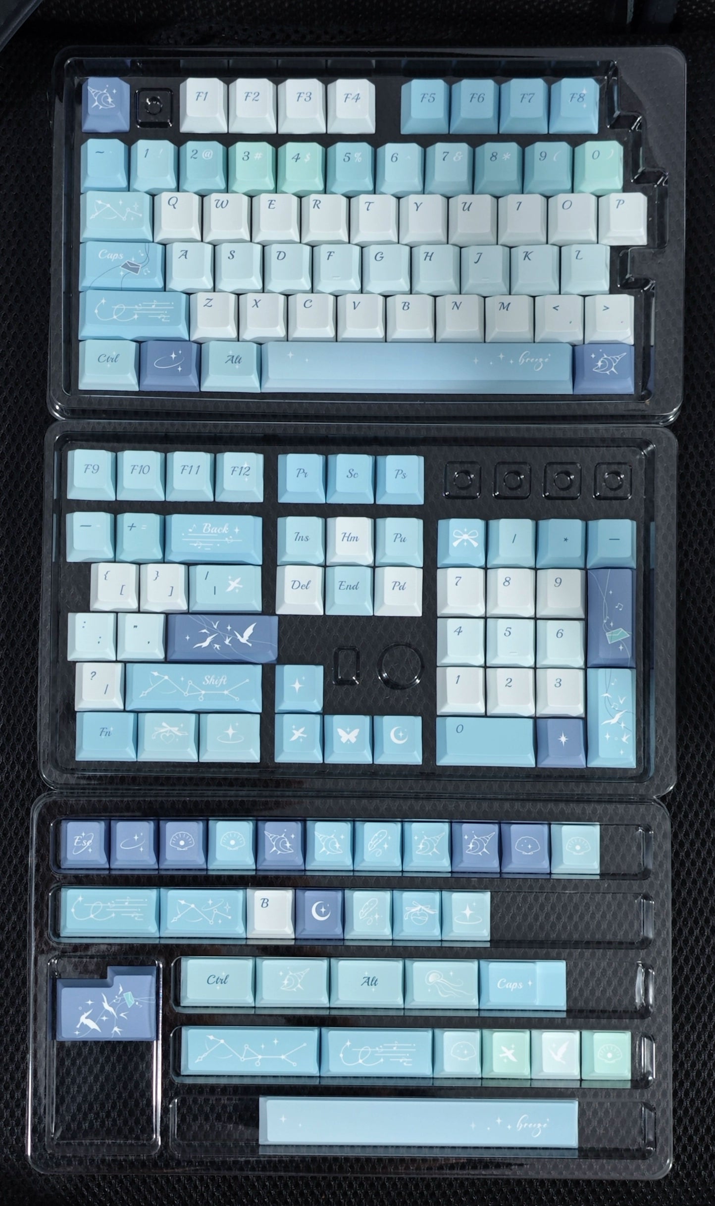 136 Lanyu Simple Fresh Blue Keycaps