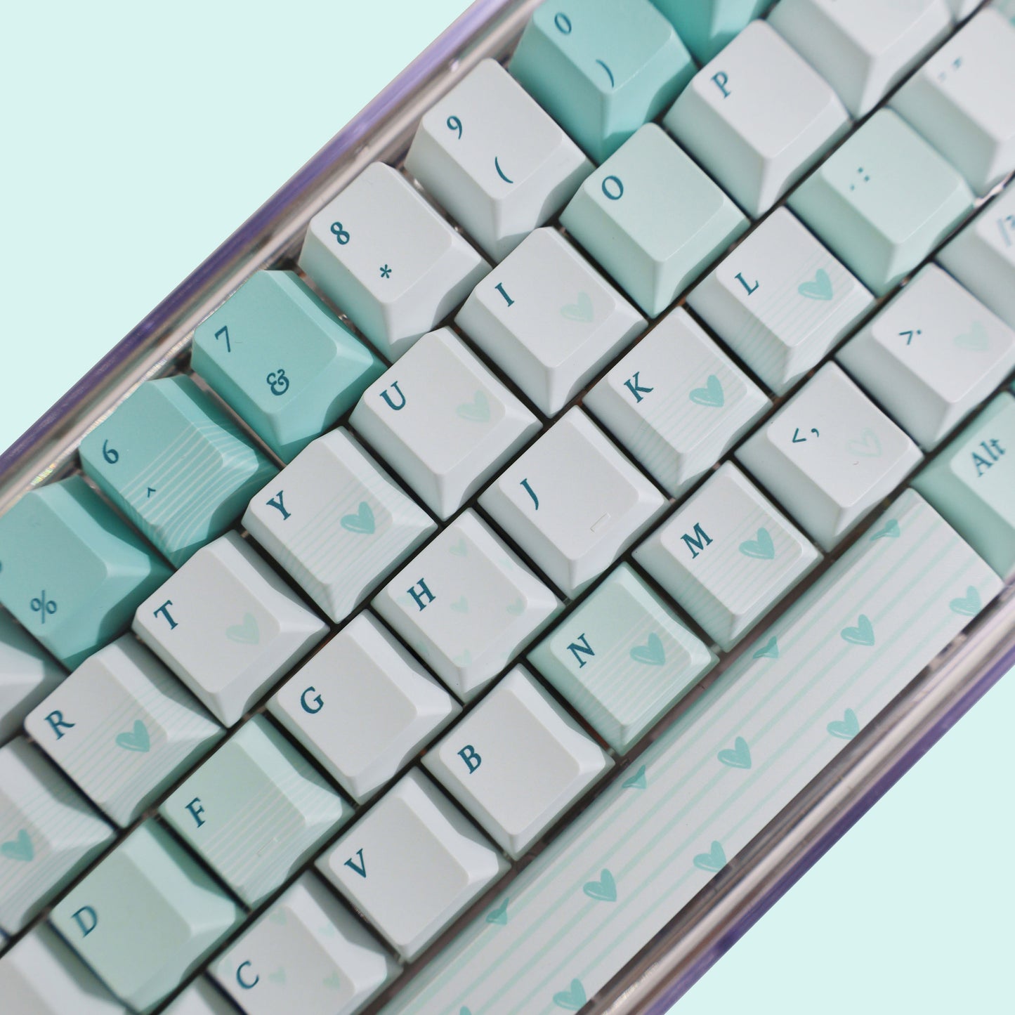 #0170 Peacock Green Tiffany Blue Keycap Heart Skipped A Beat Designed By Dorakey