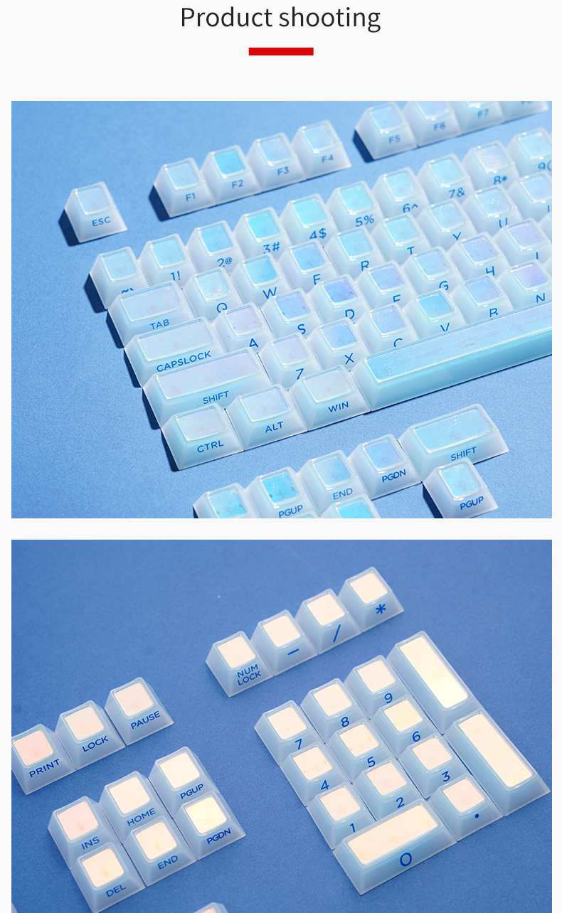 #0164 Cloud Edge Butterfly Phantom Laser Keycap Side Engraved Multi-sided Color-changing Keycap Cherry Profile