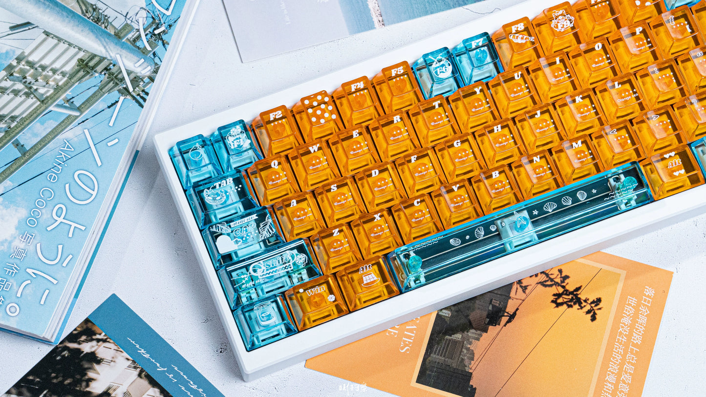 #0226 Orange Sea Keycaps designed by Endless Lab (not including keyboard)