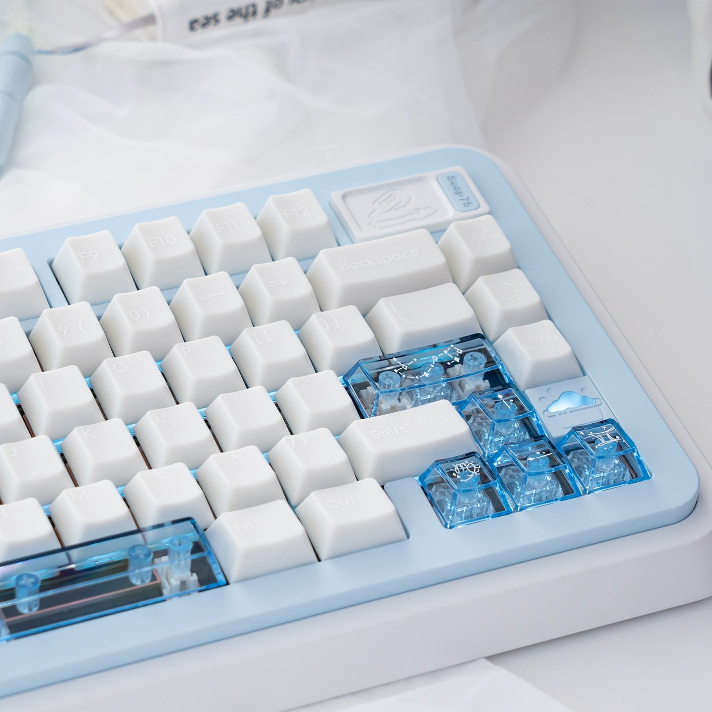 #0209 Star Talks Creamy White Keycap Cherry Profile Designed By URE(not including keyboard)