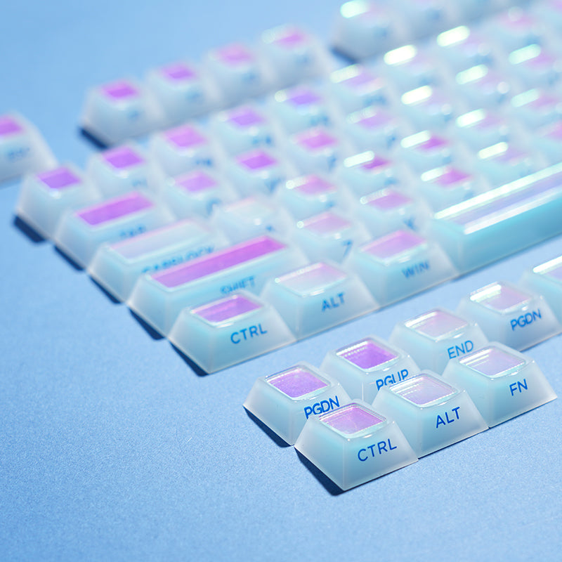 #0164 Cloud Edge Butterfly Phantom Laser Keycap Side Engraved Multi-sided Color-changing Keycap Cherry Profile