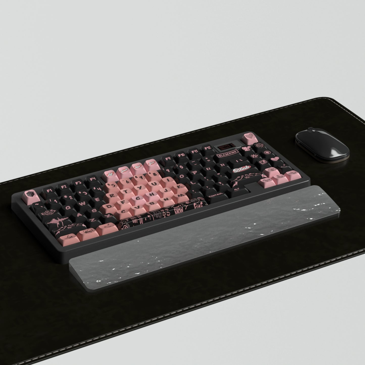 Black/ White Transparent Crystal Clear Acrylic Ice Water Ripple Keyboard Hand Rest Wrist Rest Board(ONLY Wristrest not including keyboard or cable)
