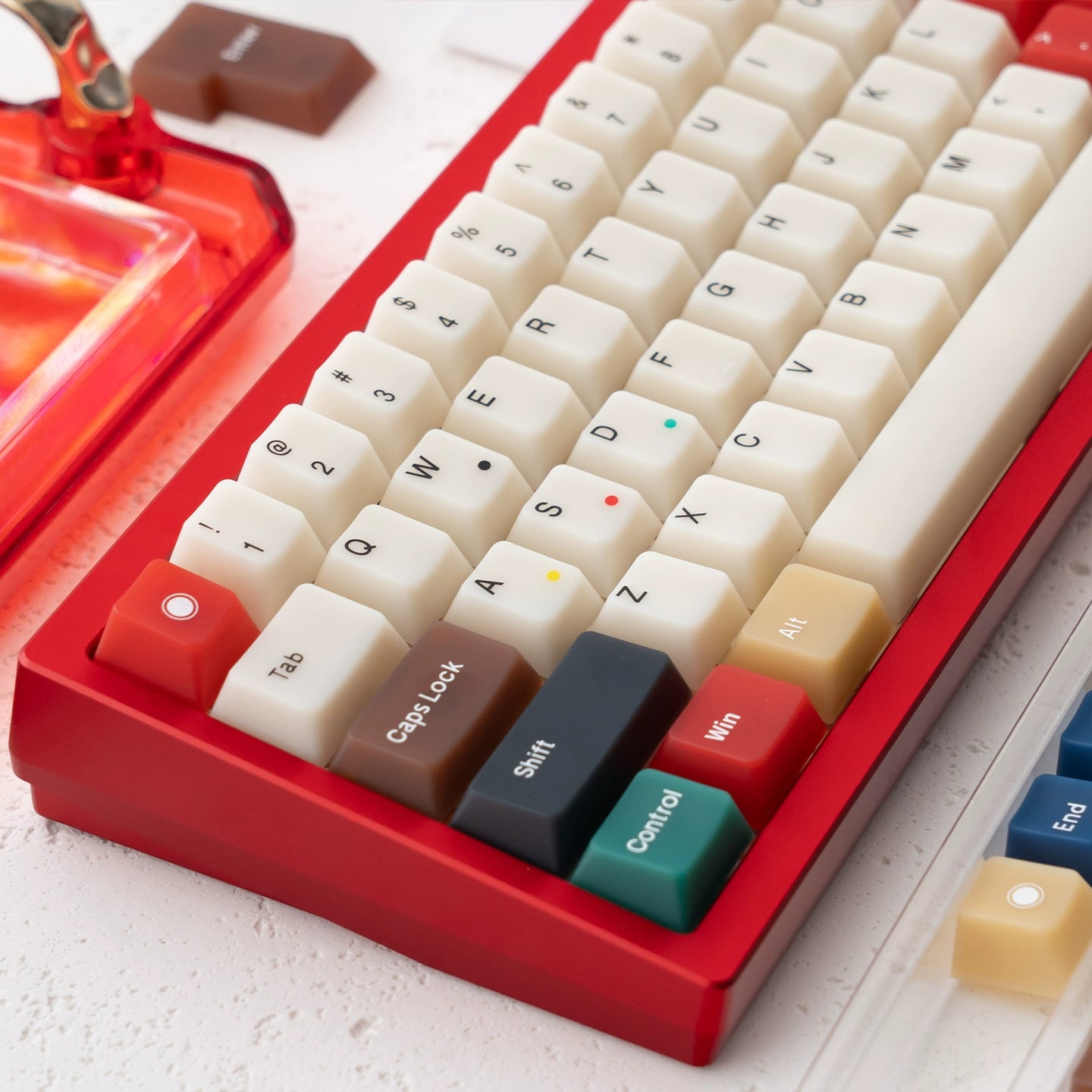 #0231 Nephrite Mixed Light Fog Transparent Keycap Skin-Touch PC Full Set Cherry Profile(not including keyboard)