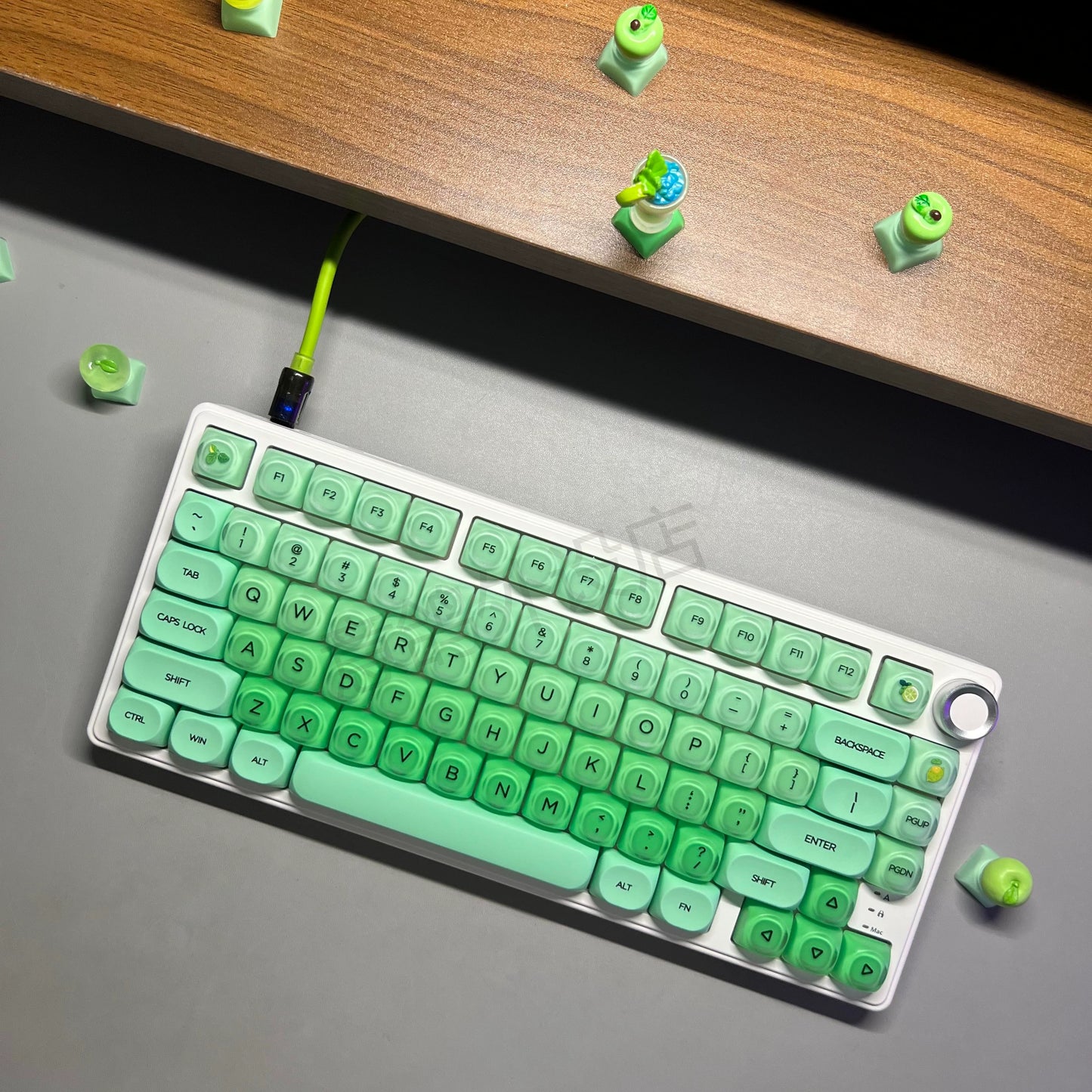 #0205 Lime Jelly Cute Round Keycap for 61/68/75/87/98/108 (not including keyboard)