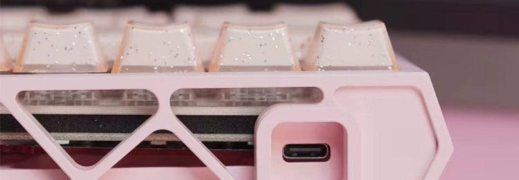#0184 Pearl Peach Mint Smoothie Glitter Semi Transparent Keycap PBT + PC (not including keyboard)