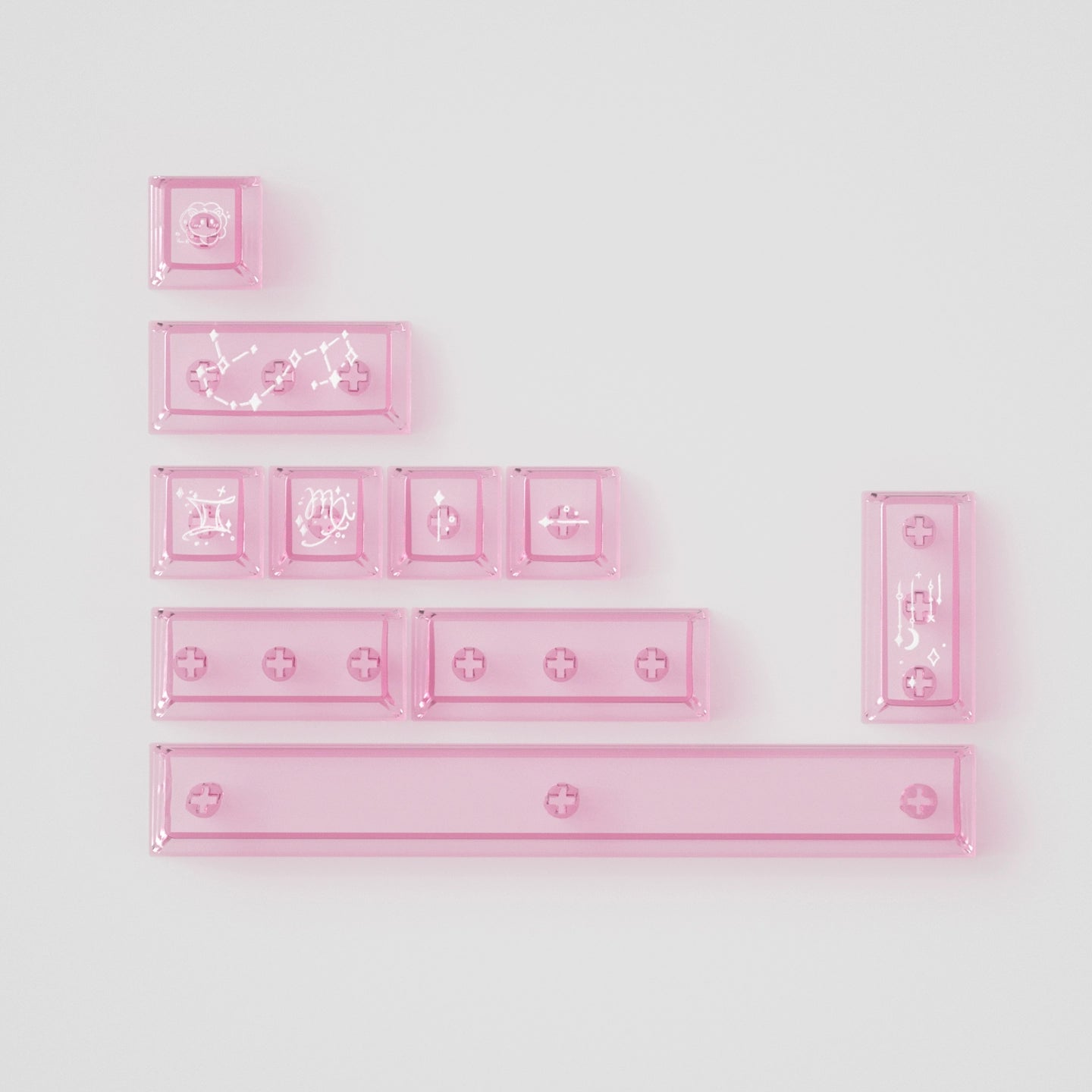 #0209 Star Talks Creamy White Keycap Cherry Profile Designed By URE(not including keyboard)