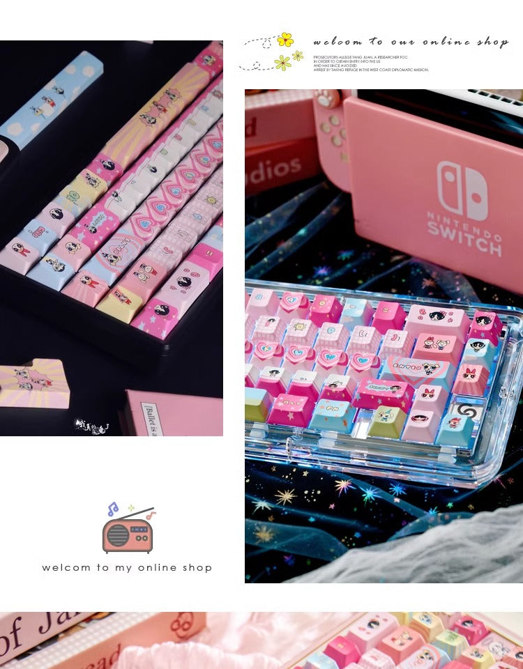 #0168 The Powerpuff Girls Cute Pink Y2k Cherry Profile (not Including Keyboard)