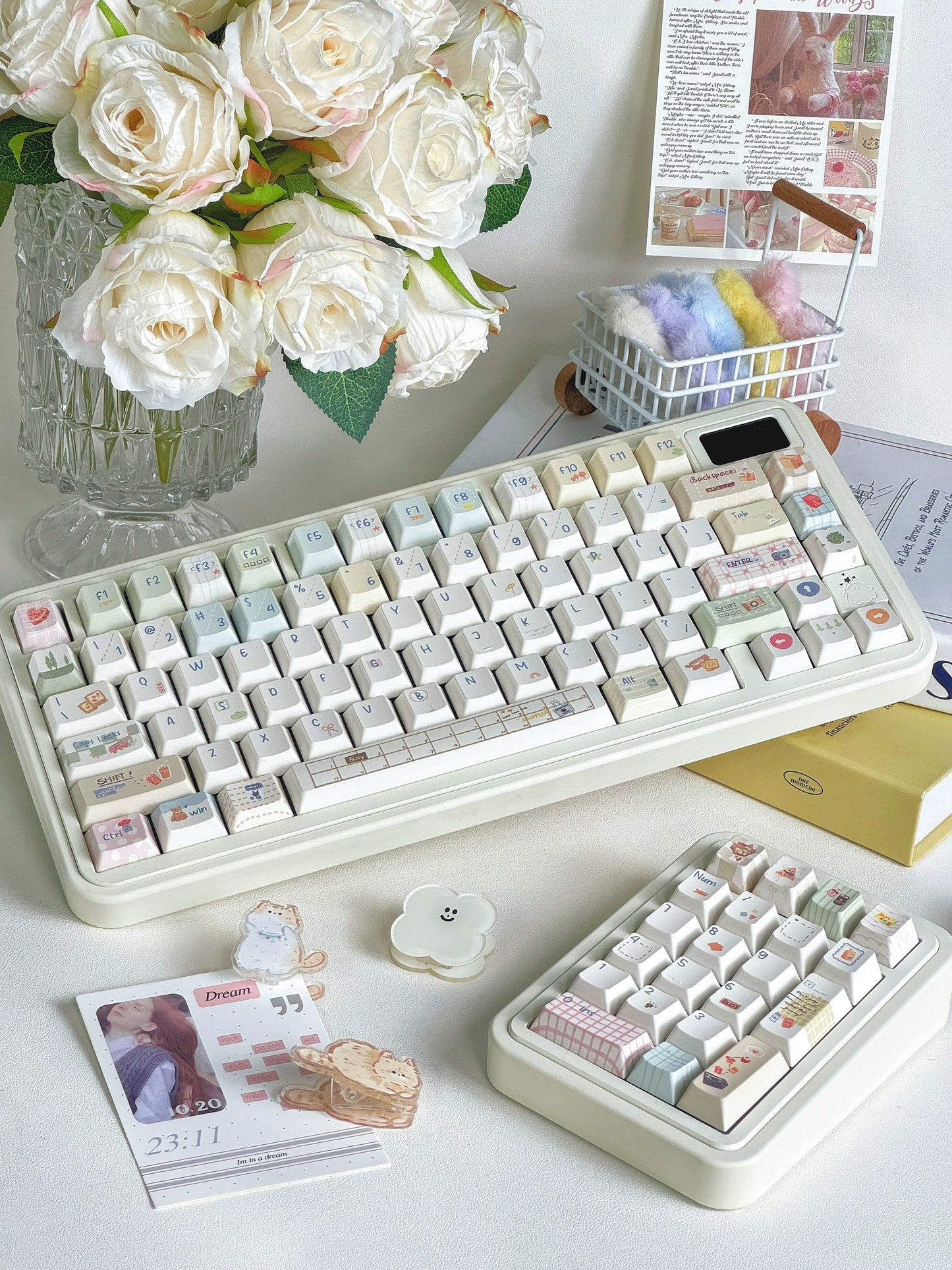 #0174 Sticky Notepad Creamy White Simple Keycap Designed By MoCoo