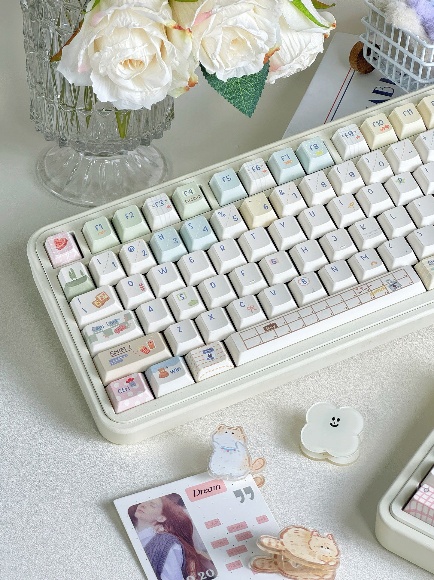 #0174 Sticky Notepad Creamy White Simple Keycap Designed By MoCoo