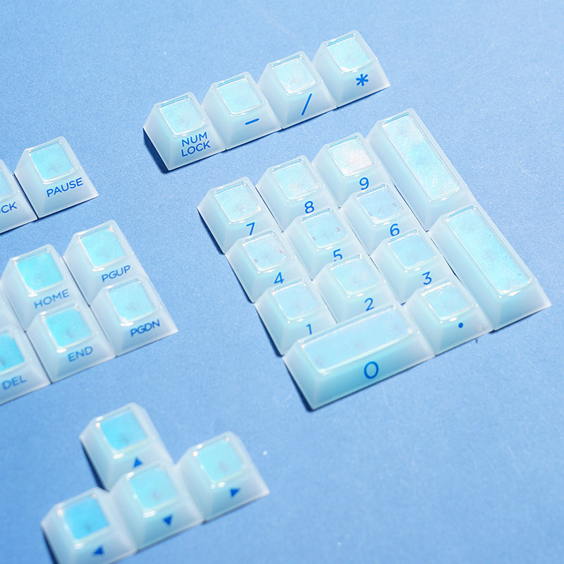 #0164 Cloud Edge Butterfly Phantom Laser Keycap Side Engraved Multi-sided Color-changing Keycap Cherry Profile