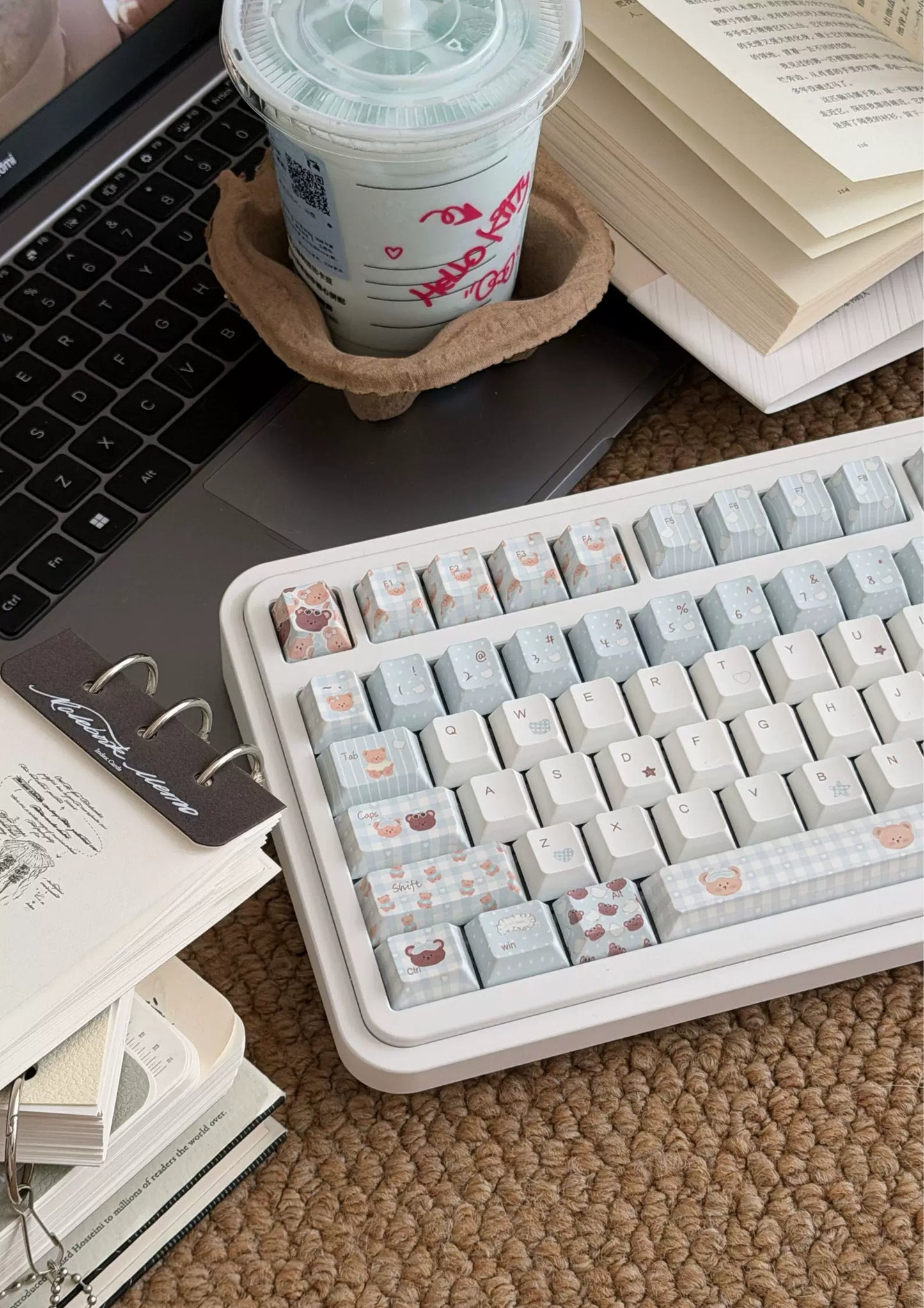 #0279 Light Blue Cream Bear Keycap cherry Profile Designed By LilyX Labs