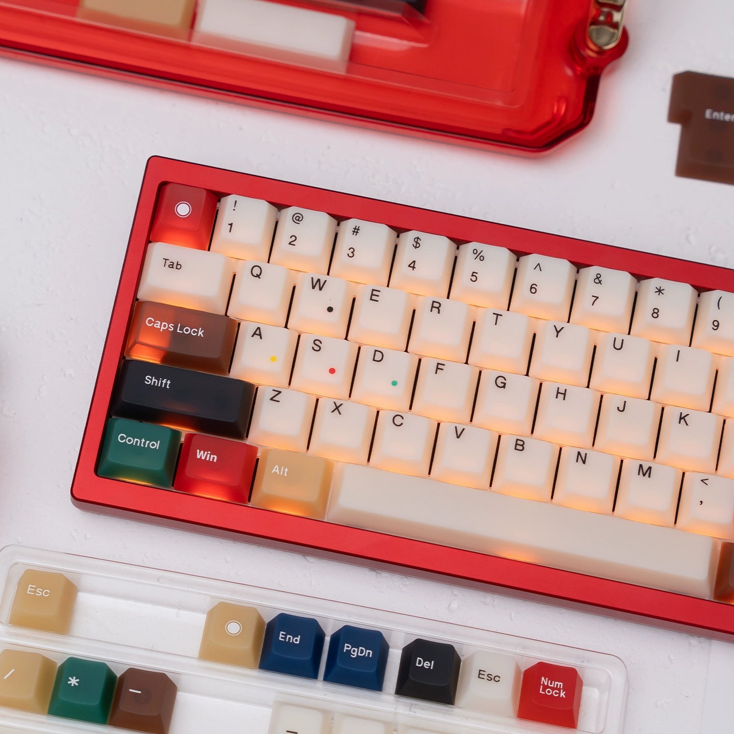 #0231 Nephrite Mixed Light Fog Transparent Keycap Skin-Touch PC Full Set Cherry Profile(not including keyboard)
